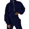 thumbnail image 1 of Outfmvch Lounge Sets For Women Cargo Pants Women Womens Fashion Womens Joggers Sweat Sets Women Half Zipper 2 Piece Outfits Joggers Pants Sweatshirt Set Travel Long Sleeve Shirts For Women Navy 5Xl, 1 of 4