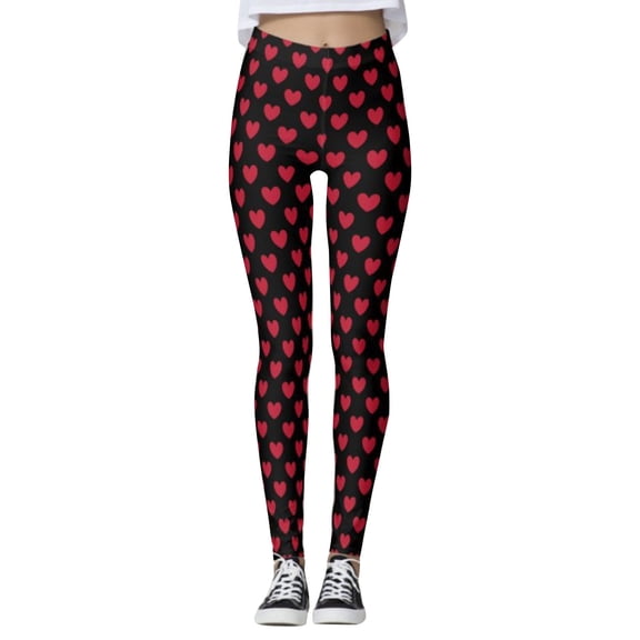 Outfmvch Love Heart Yoga Leggings for Women Printed Leggings with Pockets for Women Cotton Leggings Cargo Pants Women Yoga Dress Pants for Women Capris Pants for Women Cargo Pants Red 2xl