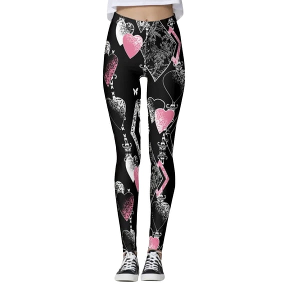 Outfmvch Love Heart Yoga Leggings for Women Printed Leggings with Pockets for Women Cotton Leggings Women’s Leggings Faux Fur Leggings Camo Sweatpants Seamless Leggings for Women Black Xl
