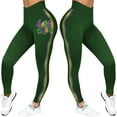 thumbnail image 1 of Outfmvch Mardi Gras Leggings for Women High Waist Tummy Control Yoga Pants Sports Workout Running Leggings Carnival Tights Green S-3XL, 1 of 6