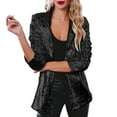 thumbnail image 1 of Outfmvch Mardi Gras Outfit For Women Blazers For Women Sequin Blazer For Women Women Sequins Sequin Jacket Casual Long Sleeve Glitter Party Shiny Lapel Coat Rave Outerwear Black L, 1 of 9