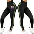 thumbnail image 1 of Outfmvch Mardi Gras Pants for Women Sequin Glitter Print Pattern Plus Size Full Length Yoga Leggings High Waist Design Colorful Tights Black S-3XL, 1 of 6