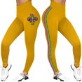thumbnail image 1 of Outfmvch Mardi Gras Pants for Women Sequin Glitter Print Pattern Plus Size Full Length Yoga Leggings High Waist Design Colorful Tights Yellow S-3XL, 1 of 6