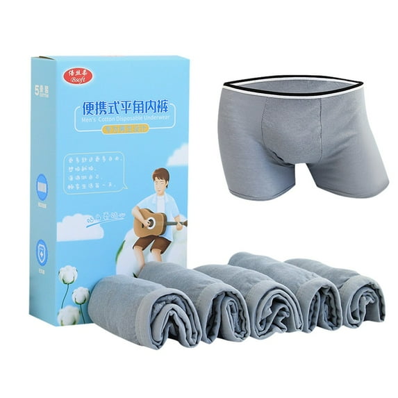 Outfmvch Men's Boxer Briefs Panties Men's Underwear Cotton Underwear Disposable Box 5 Briefs 1 Travel Men Mens Boxer Briefs(clearance) Gray 2xl