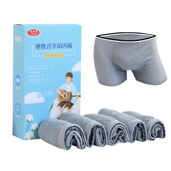 Outfmvch Men's Boxer Briefs Panties Men's Underwear Cotton Underwear Disposable Box 5 Briefs 1 Travel Men Mens Boxer Briefs(clearance) Gray Xl