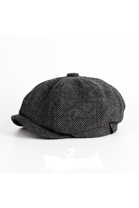 Men's Classic Herringbone Tweed Wool Blend Newsboy Ivy Hat B M