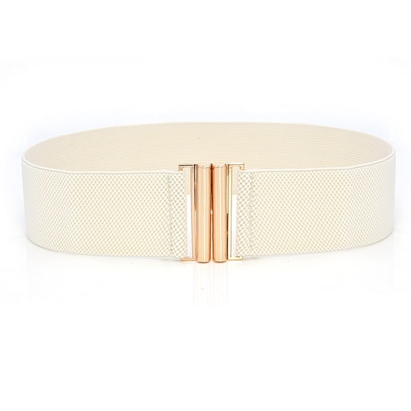 Outfmvch Mens Belt Belts For Women Women Elastic Waist Belt Metal Buckle Waistband Solid Color Wide Corset Belt Female Apparel Accessories Belt Beige One Size