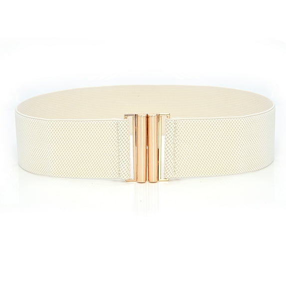 Outfmvch Mens Belt Belts For Women Women Elastic Waist Belt Metal Buckle Waistband Solid Color Wide Corset Belt Female Apparel Accessories Belt Beige One Size