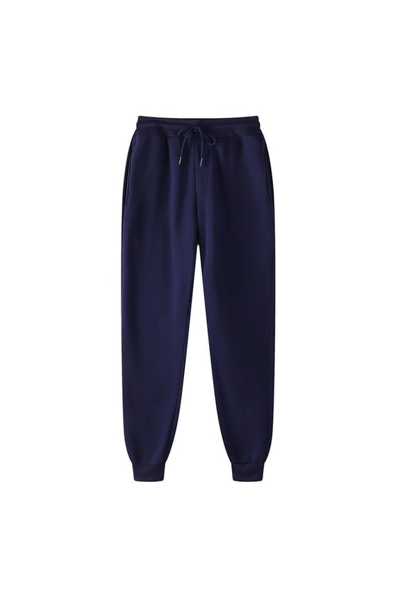 Mens Sweatpants Joggers Casual Solid Workout Track Pants Drawstring Fleece Lined Baggy Athletic Sweatpants Blue L