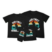 Outfmvch Mens T-Shirts Polo Shirts for Men Graphic Tees Daddy And Me Family Matching Outfits Mama T Shirt Tops Father's Day Shirts Mother Father Sweatshirt Mens Shirts 1Pc Shirt Black L