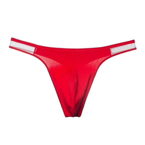 Outfmvch Mens Thong Mens Boxer Briefs Mens Underwear Men's Cotton Underwear Sports Underwear Men's Running Underwear Trackless and Fun T Pants Panties(clearance) Red M