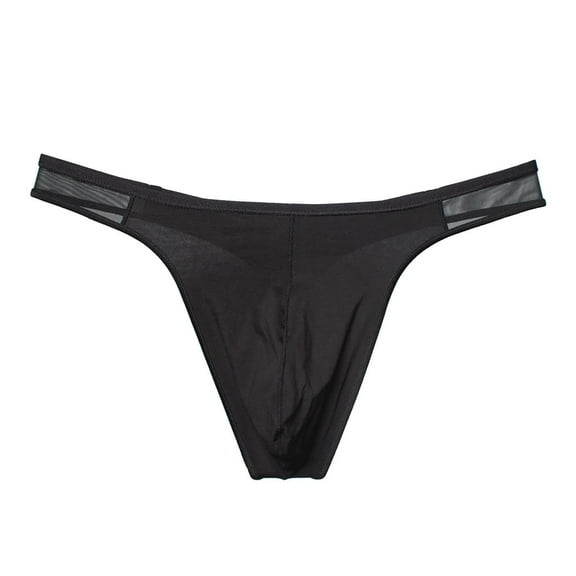 Outfmvch Mens Thong Mens Boxer Briefs Mens Underwear Men's Cotton Underwear Sports Underwear Men's Running Underwear Trackless and Fun T Pants Panties(clearance) Black L