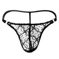 thumbnail image 1 of Outfmvch Mens Thong Mens Boxer Briefs Mens Underwear Men's Panties Underwear Lace Mesh G-string Thongs Panties Briefs Panties(clearance) Black Xl, 1 of 2