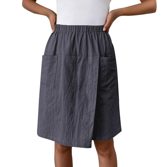Outfmvch Mini Skirt Pencil Skirt Wrap Skorts Ripped Jeans Shorts Elastic Waist Knee Length Wide Leg Shorts Work Shorts Sports Shorts Womens Athletic Shorts Gray M