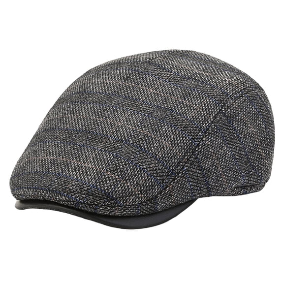 Outfmvch Newsboy Cap for Men Adjustable Tweed Wool Hats Blend Flat Cap Driving Hat Gray M