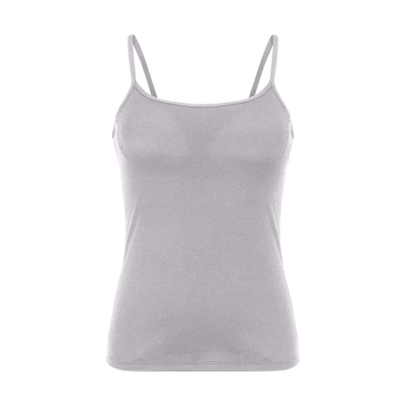 Outfmvch Padded Spaghetti Strap Tank Top Tank Top Undershirt Workout Cami Under Shirts for Women Spaghetti Strap Top Cropped Spaghetti Strap Tank Top Spaghetti Strap Tank Top Gray 2XL