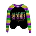 thumbnail image 1 of Outfmvch Purple Sequin Top Sequin Mardi Gras Tops for Women Lightweight Sweatshirts for Women Mardi Gras Sweatshirt for Women Mardi Gras Long Sleeve Shirt for Women Going Out Tops for Women Black L, 1 of 4