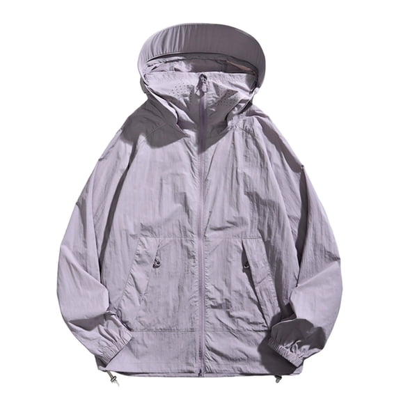 Outfmvch Rain Coats for Women Anorak Jacket Women Windbreaker Jacket Women Women's Softshell Jacket Women Lightweight Jackets Spring Fall Windbreaker Fashion Jackets For Women Purple M