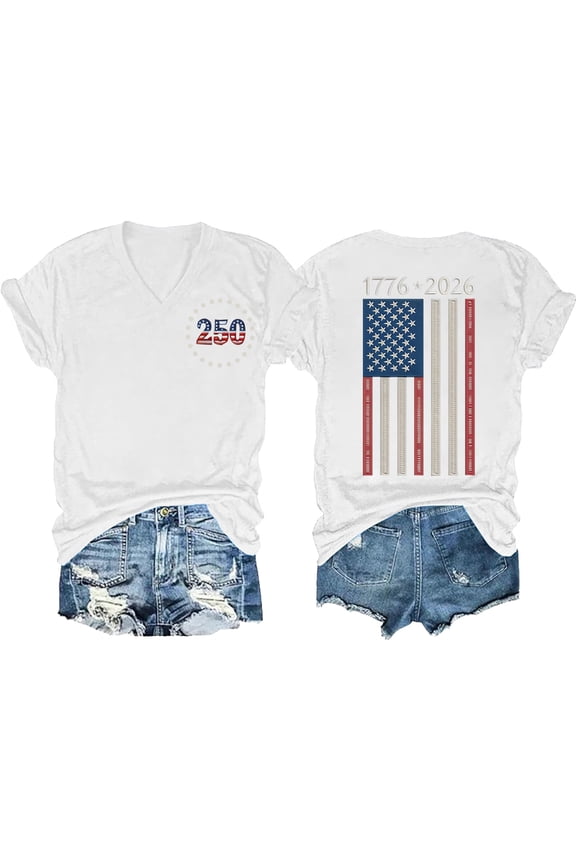 Red White and Blue Shirts for Women 2026 Vacation Clothes Work Shirts for Women Tee Shirts Business Casual Tops for Women Going Out Tops for Women Gym Shirts Women Tunic Blouses White M