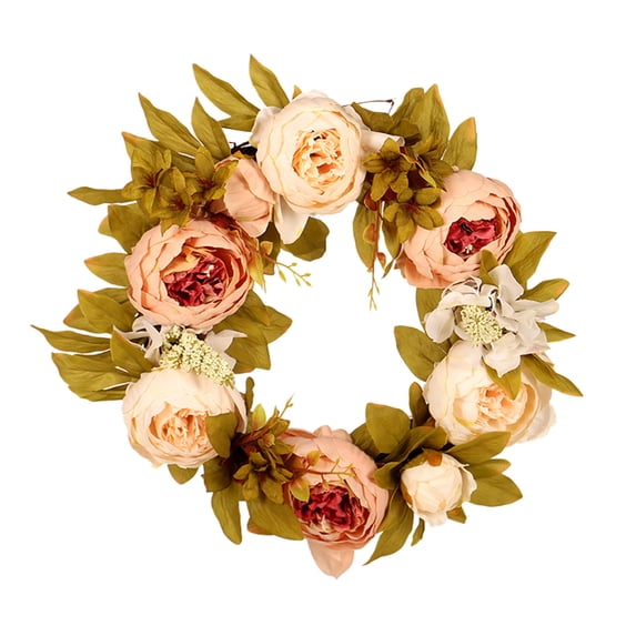 Outfmvch Room Decor Artificial & Flowers Spring Leaf Wreath Artificial Home Decoration Wreath Front Door Flowers