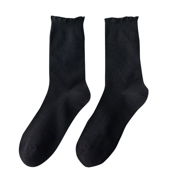 Outfmvch Running Socks for Men Women Socks Ruffle Socks Soccer Socks Long Socks for Men Wide Calf Compression Socks Black One Size