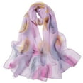 thumbnail image 1 of Outfmvch Scarf for Women Satin Scarf Scarves for Women Lightweight Poncho Shawl Head Wraps for Women Silk Scarf for Women Hair Silk Bandanas for Women Purple One Size, 1 of 4