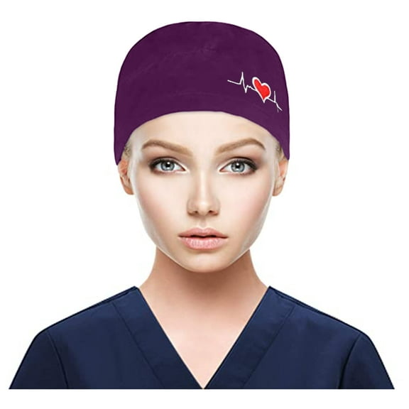 Outfmvch Scrub Cap Surgical Caps for Women Bouffant Turban Head Bands for Women's Hair Turbans for Women Headbands Head Scarf Purple One Size