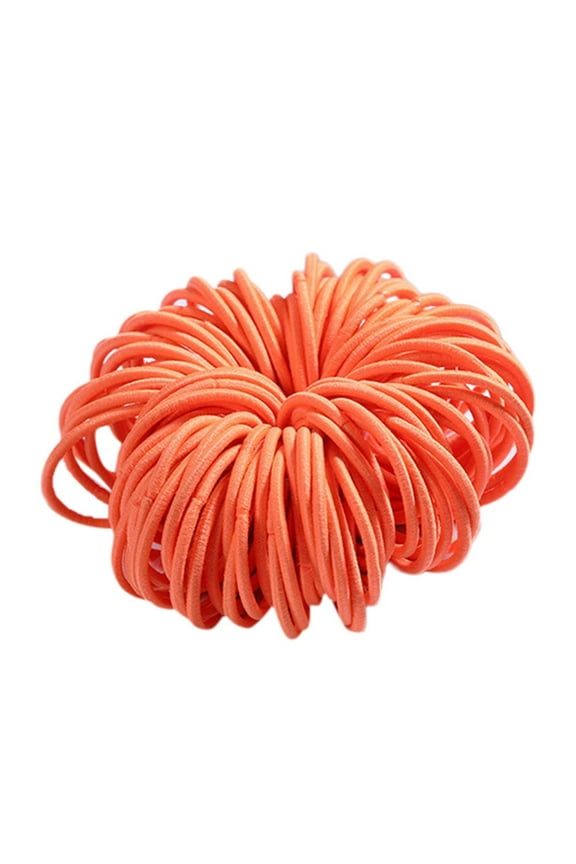 Scrunchies Scrunchies For Women Girls 100 Pieces Of 3 Cm Nylon Non-Harm Hair Rubber Band Color Hair Rope Jewelry Hair Accessories Orange One Size