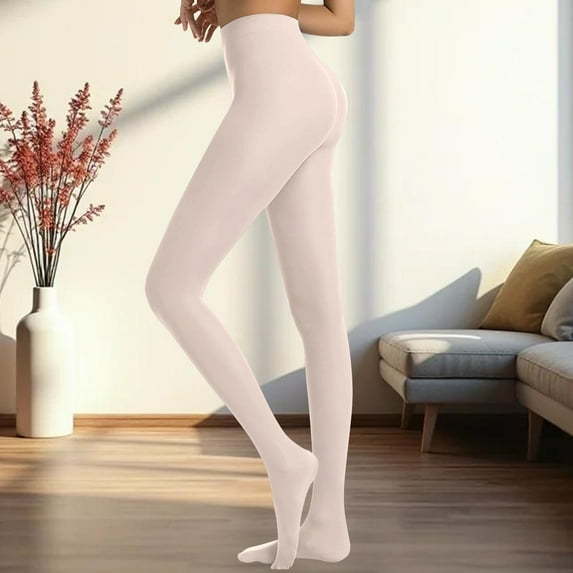 Outfmvch Seamless Leggings for Women Women's Soft Opaque Tights, High Waist Solid Color Womens Tights Fleece Lined Tights Pink L