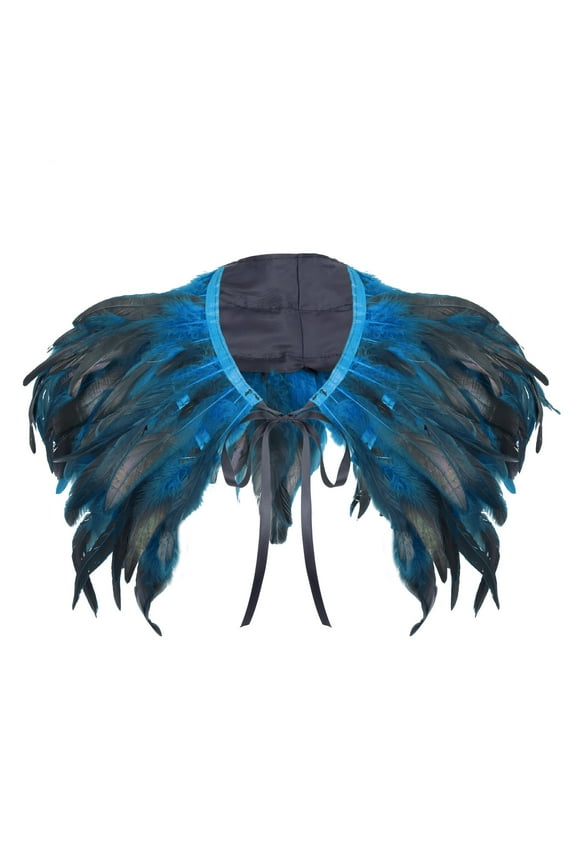 Shawl Wraps,Ponchos Pashmina Scarf Feather Masquerade Stage Costume Performance Costume Shawl Pashmina Wraps Wedding Guest Dresses Sky Blue One Size