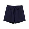 thumbnail image 1 of Outfmvch Shorts For Women Gym Shorts Women And Elastic Short Womens Pants Solid Pocket Waist Loose Pants Womens Sweatpants Navy M, 1 of 2