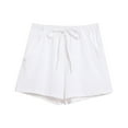 thumbnail image 1 of Outfmvch Shorts For Women Gym Shorts Women And Elastic Short Womens Pants Solid Pocket Waist Loose Pants Womens Sweatpants White M, 1 of 2