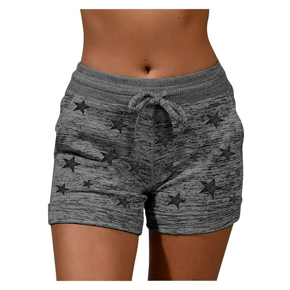 Outfmvch Shorts For Women Gym Shorts Women Casual Women'S Short Shorts Loose With Pockets Print Pants Bandage Pants Leggings With Pockets For Women Black L