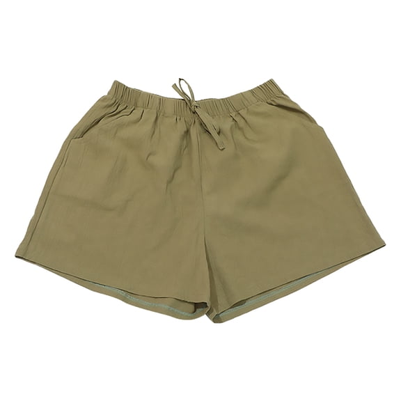 Outfmvch Shorts for Women Womens Plus Size Shorts Running Shorts Womens Jean Shorts Literary Retro Denim Shorts Drawstring Elastic Waist Short with Pockets Womens Capri Pants Green Xl