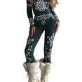 thumbnail image 1 of Outfmvch Snowflake Tights Christmas Pants Sweater Leggings for Women Wide Leg Shorts for Women Winter Pants Jumpsuit for Women Travel Pants Green S, 1 of 4