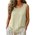 thumbnail image 1 of Outfmvch Spaghetti Top Basic Sleeveless Camisole Thin Strap Tank Top Tank Top Undershirt Tank Tops for Women Basic Tank Tops for Women Running Tank Top Tunic Tops Beige 2XL, 1 of 8