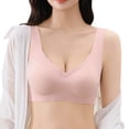 thumbnail image 1 of Outfmvch Sports Bras for Women Wide Straps Bra Bralettes for Women Workout Tops for Women Support Bras Full Coverage Bras for Women No Underwire Bra Push up Bra Wireless Gym Bra A2 Pink L, 1 of 9