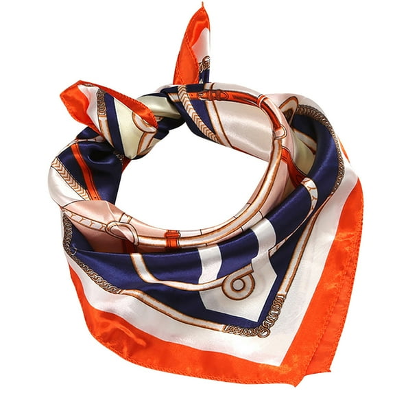 Outfmvch Square Head Scarf Silk Scarf Head Scarf for Women's Hair Travel Scarf Womens Scarves Scarf Top Pashmina Scarf Orange 50*50