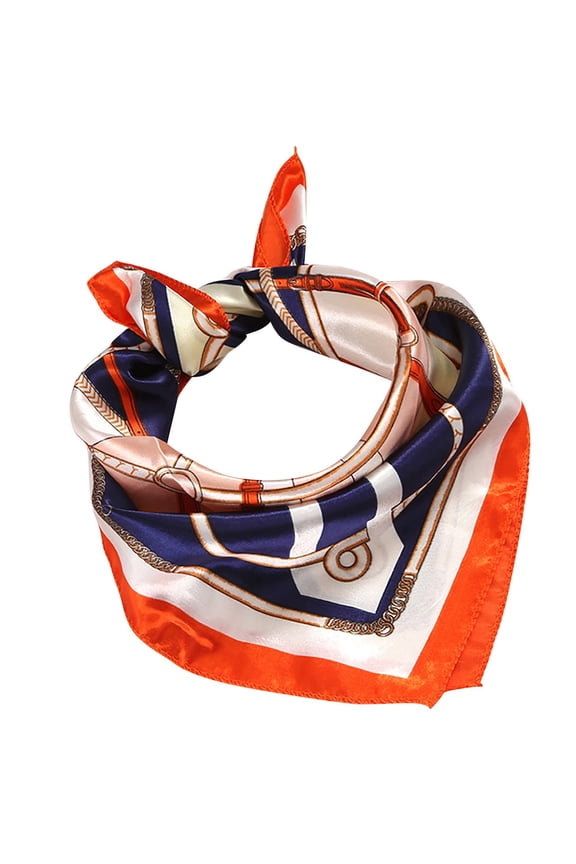 Square Head Scarf Silk Scarf Head Scarf for Women's Hair Travel Scarf Womens Scarves Scarf Top Pashmina Scarf Orange 50*50