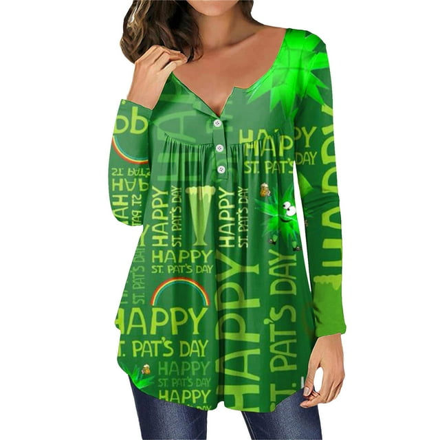 st patricks day tops womens plus