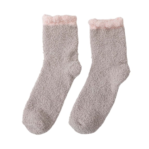 Outfmvch Stockings Mens Socks Fuzzy Socks For Women With Grips Plush Fuzzy Socks Sleep Cozy Socks Sleep Socks Winter Soft Fluffy Sock Socks For Women Khaki One Size