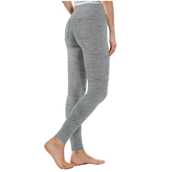 Outfmvch Stretchy Pants for Women Pantyhose for Women Leggings with Pockets for Women Fleece Lined Pants Women Workout Leggings for Women Yoga Pants Women Fleece Leggings Gray M
