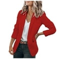 thumbnail image 1 of Outfmvch Suits Blazer For Women 2023 Jackets Women'S Open Work Blazers Coat Casual Sleeve Front Long Office Women'S Coat Womens Blazer Red 3Xl, 1 of 4