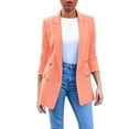 thumbnail image 1 of Outfmvch Suits Womens Blazer Womens Pocket Office Blazer Draped Front Cardigan Jacket Work Suit Blazers For Women Pink M, 1 of 5