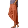 thumbnail image 1 of Outfmvch Summer Pants for Women Lounge Pant Baggy Wide Palazzo Pants Plus Size Dress Pants Women Summer Elastic Waist High Waisted Beach Vacation Casual Women's Wide Leg Pants Brick Red 2xl, 1 of 8
