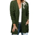 thumbnail image 1 of Outfmvch Sweaters For Women Cardigan Sweaters For Women Womens Casual Knit Cardigan Sweater Large Size Loose Twist Button Jacket Women Womens Sweaters Army Green M, 1 of 4