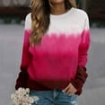 thumbnail image 1 of Outfmvch Sweaters for Women Womens Sweatshirt Womens Casual Striped Pullover Tops Long Sleeve Crewneck Oversized Sweatshirts 2024 Fall Clothes Hoodies for Women Z White M Sale, 1 of 5