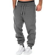Outfmvch Sweatpants For Men Long Johns For Men Men Trouser Casual Printed Overalls Pocket Pants Casual Sport Splicing Work Men'S Pants Men'S Pants Dark Gray L