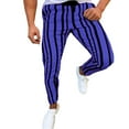thumbnail image 1 of Outfmvch Sweatpants for Men Long Johns for Men Sports Casual Striped Bodybuilding Pocket Flexible Waist Long Pants Trousers Men's Pants Blue L, 1 of 9