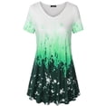 thumbnail image 1 of Outfmvch T Shirts for Women Causul Ing Gradient Oversized Loose T-shirt Womens Tops Shirts for Women Green, 1 of 2
